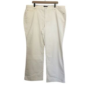 Talbots Petites NWT Corduroy Ribbed Straight Leg Pants Size 22 W Off White Cream